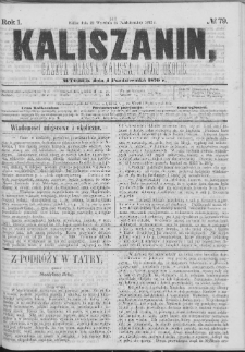 Kaliszanin : gazeta miasta Kalisza i jego okolic