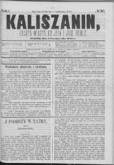 Kaliszanin : gazeta miasta Kalisza i jego okolic