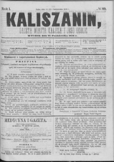 Kaliszanin : gazeta miasta Kalisza i jego okolic