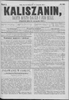 Kaliszanin : gazeta miasta Kalisza i jego okolic