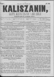 Kaliszanin : gazeta miasta Kalisza i jego okolic