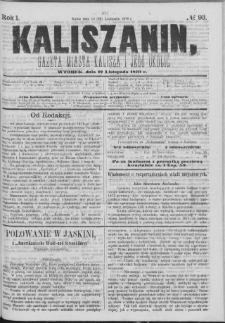 Kaliszanin : gazeta miasta Kalisza i jego okolic