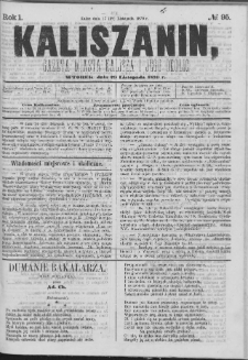 Kaliszanin : gazeta miasta Kalisza i jego okolic