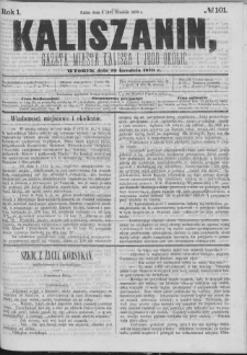 Kaliszanin : gazeta miasta Kalisza i jego okolic