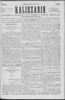 Kaliszanin : gazeta miasta Kalisza i jego okolic