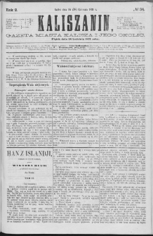 Kaliszanin : gazeta miasta Kalisza i jego okolic