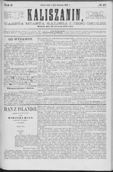 Kaliszanin : gazeta miasta Kalisza i jego okolic