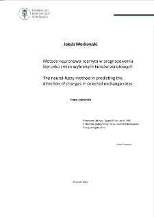 Metoda neuronowo-rozmyta w prognozowaniu kierunku zmian wybranych kursów walutowych