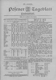 Posener Tageblatt. Handelsblatt 1899.02.02 Jg.38