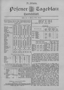 Posener Tageblatt. Handelsblatt 1899.02.13 Jg.38