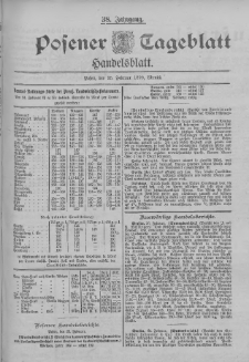 Posener Tageblatt. Handelsblatt 1899.02.25 Jg.38