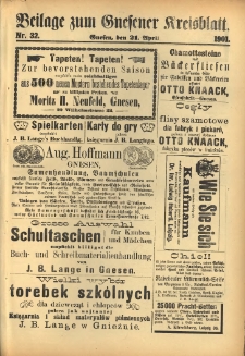 Beilage zum Gnesener Kreisblatt 1901.04.21 Nr32