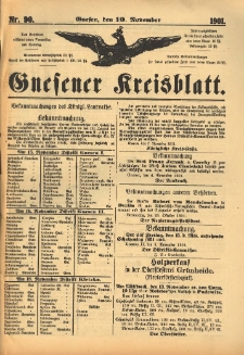 Gnesener Kreisblatt 1901.11.10 Nr90