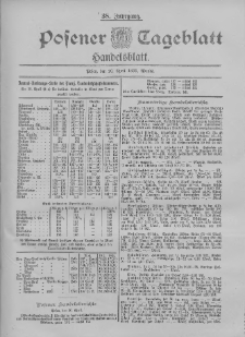 Posener Tageblatt. Handelsblatt 1899.04.20 Jg.38