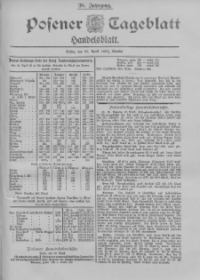 Posener Tageblatt. Handelsblatt 1899.04.25 Jg.38
