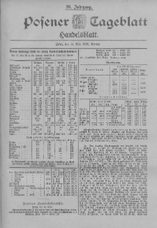 Posener Tageblatt. Handelsblatt 1899.05.15 Jg.38