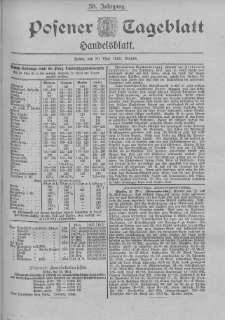 Posener Tageblatt. Handelsblatt 1899.05.20 Jg.38