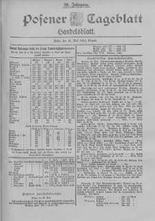 Posener Tageblatt. Handelsblatt 1899.05.25 Jg.38
