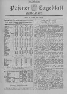 Posener Tageblatt. Handelsblatt 1899.06.01 Jg.38