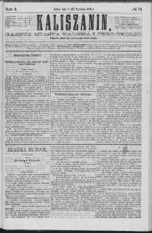 Kaliszanin : gazeta miasta Kalisza i jego okolic