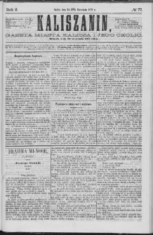 Kaliszanin : gazeta miasta Kalisza i jego okolic