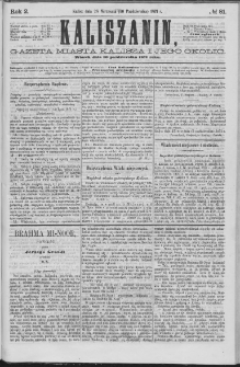 Kaliszanin : gazeta miasta Kalisza i jego okolic