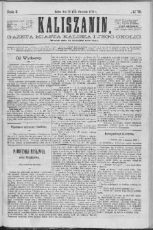 Kaliszanin : gazeta miasta Kalisza i jego okolic