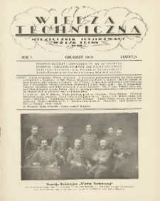 Wiedza Techniczna: miesięcznik ilustrowany Wojsk Technicznych Wielkopolskich 1919 grudzień R.1 Nr4