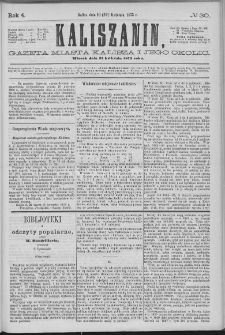 Kaliszanin : gazeta miasta Kalisza i jego okolic