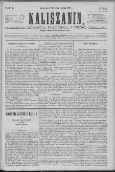 Kaliszanin : gazeta miasta Kalisza i jego okolic