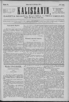 Kaliszanin : gazeta miasta Kalisza i jego okolic