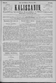 Kaliszanin : gazeta miasta Kalisza i jego okolic