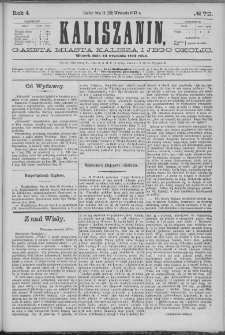 Kaliszanin : gazeta miasta Kalisza i jego okolic