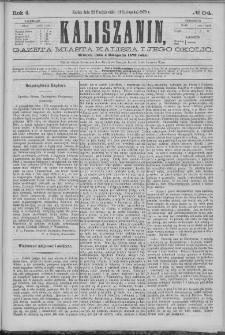 Kaliszanin : gazeta miasta Kalisza i jego okolic