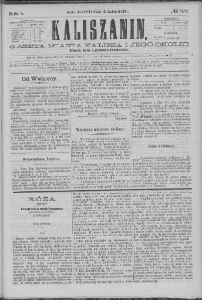 Kaliszanin : gazeta miasta Kalisza i jego okolic