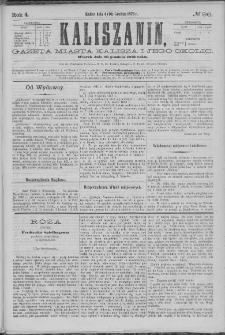 Kaliszanin : gazeta miasta Kalisza i jego okolic