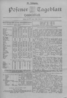Posener Tageblatt. Handelsblatt 1899.06.22 Jg.38