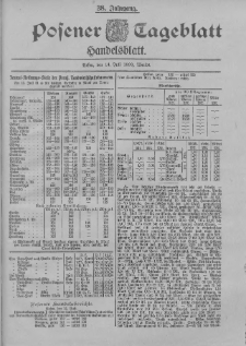 Posener Tageblatt. Handelsblatt 1899.07.14 Jg.38
