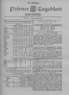 Posener Tageblatt. Handelsblatt 1899.08.01 Jg.38