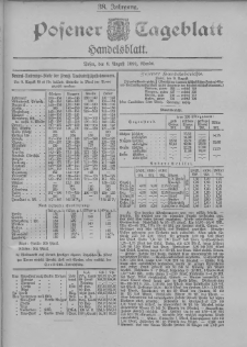 GazetPosener Tageblatt. Handelsblatt 1899.08.09 Jg.38