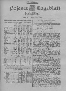 Posener Tageblatt. Handelsblatt 1899.08.17 Jg.38