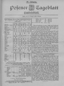 Posener Tageblatt. Handelsblatt 1899.08.19 Jg.38