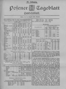 Posener Tageblatt. Handelsblatt 1899.08.25 Jg.38