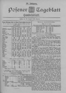 Posener Tageblatt. Handelsblatt 1899.08.29 Jg.38