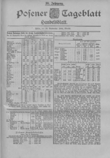 Posener Tageblatt. Handelsblatt 1899.09.18 Jg.38