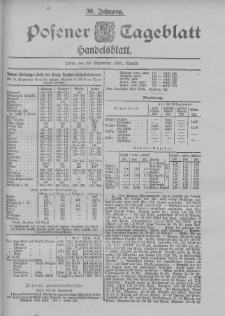Posener Tageblatt. Handelsblatt 1899.09.20 Jg.38