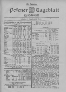 Posener Tageblatt. Handelsblatt 1899.09.27 Jg.38