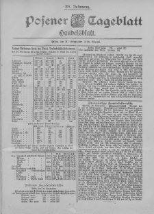 Posener Tageblatt. Handelsblatt 1899.09.30 Jg.38
