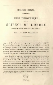 Essai philosophique sur la Science de l'ordre : (methode ainsi nommee par son auteur)