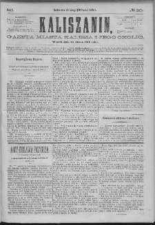 Kaliszanin : gazeta miasta Kalisza i jego okolic